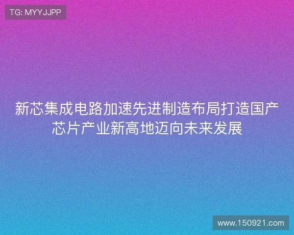 新芯集成电路加速先进制造布局打造国产芯片产业新高地迈向未来发展